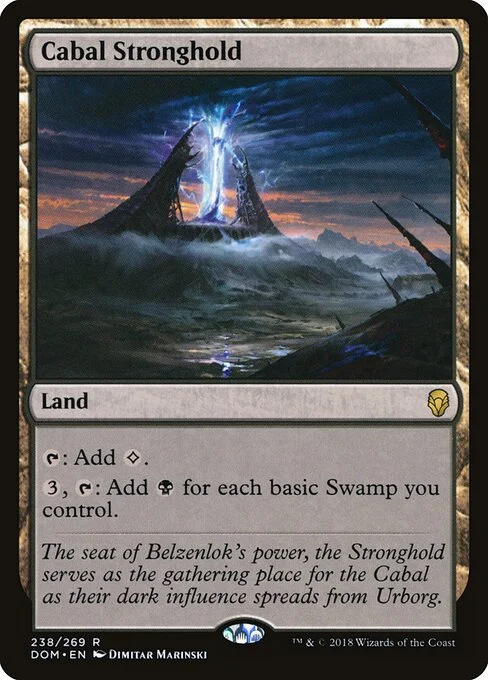 Cabal Stronghold, carta Magic di tipo Land illustrata da Dimitar Marinski