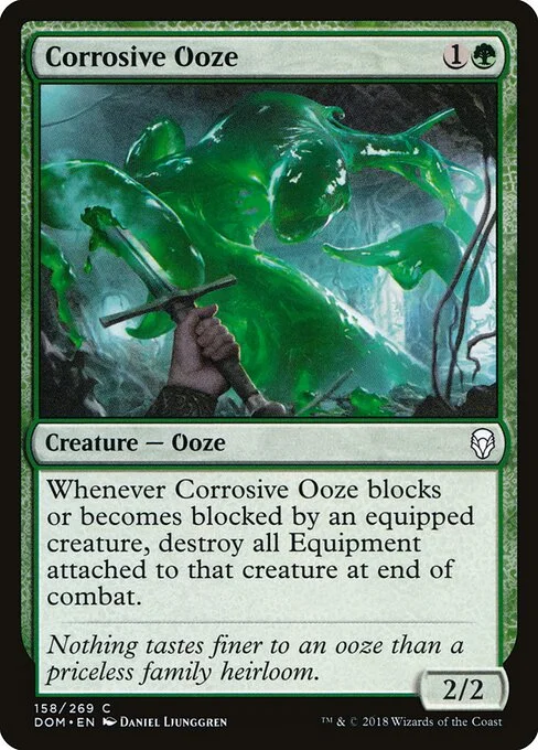 Corrosive Ooze, carta Magic di tipo Creature — Ooze illustrata da Daniel Ljunggren