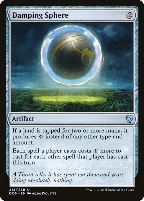 Damping Sphere, carta Magic di tipo Artifact illustrata da Adam Paquette