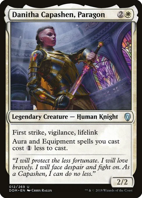 Danitha Capashen, Paragon, carta Magic di tipo Legendary Creature — Human Knight illustrata da Chris Rallis