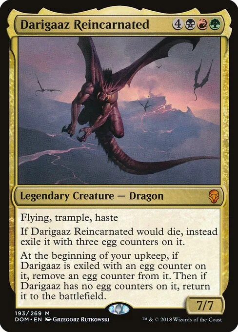 Darigaaz Reincarnated, carta Magic di tipo Legendary Creature — Dragon illustrata da Grzegorz Rutkowski