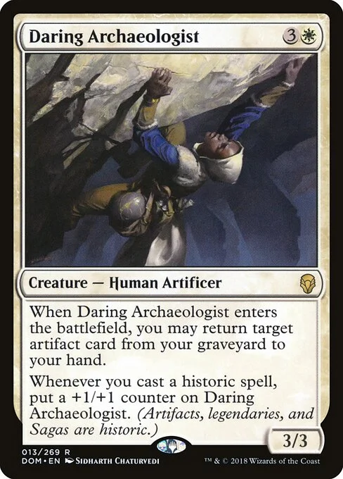 Daring Archaeologist, carta Magic di tipo Creature — Human Artificer illustrata da Sidharth Chaturvedi