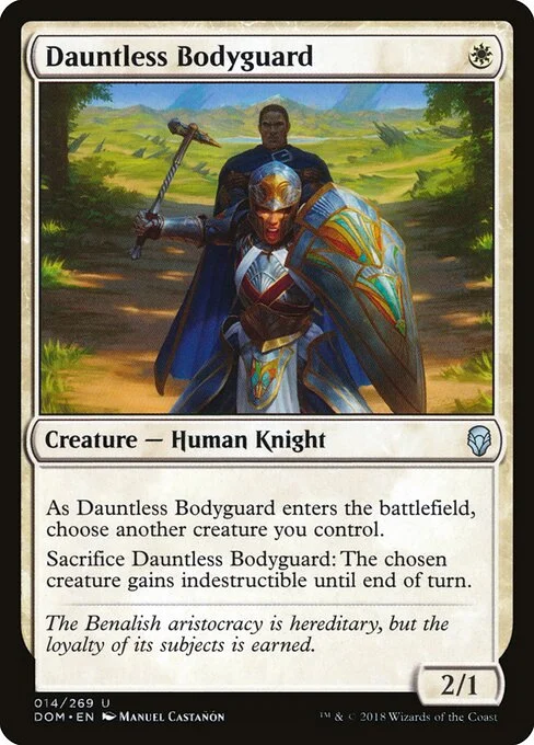 Dauntless Bodyguard, carta Magic di tipo Creature — Human Knight illustrata da Manuel Castañón