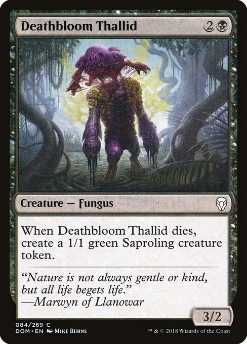 Deathbloom Thallid, carta Magic di tipo Creature — Fungus illustrata da Mike Burns