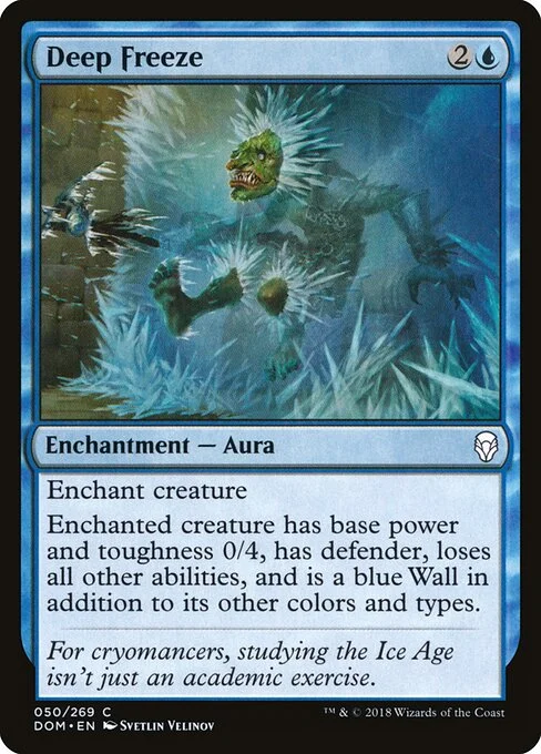 Deep Freeze, carta Magic di tipo Enchantment — Aura illustrata da Svetlin Velinov