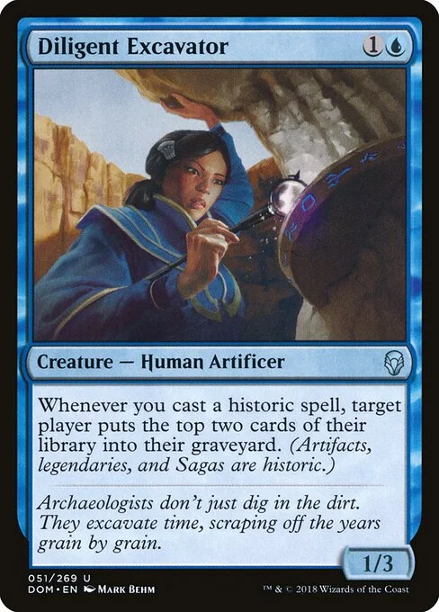 Diligent Excavator, carta Magic di tipo Creature — Human Artificer illustrata da Mark Behm