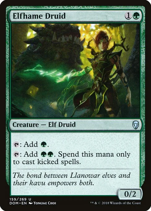 Elfhame Druid, carta Magic di tipo Creature — Elf Druid illustrata da Yongjae Choi