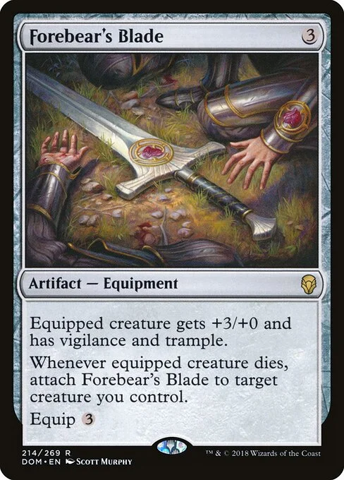 Forebear's Blade, carta Magic di tipo Artifact — Equipment illustrata da Scott Murphy