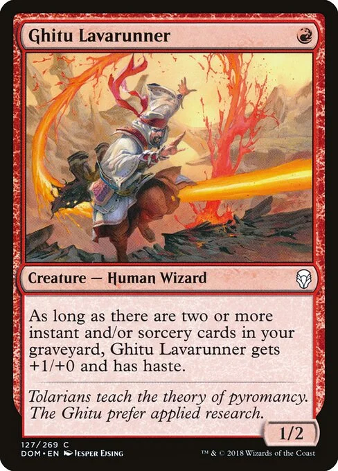 Ghitu Lavarunner, carta Magic di tipo Creature — Human Wizard illustrata da Jesper Ejsing