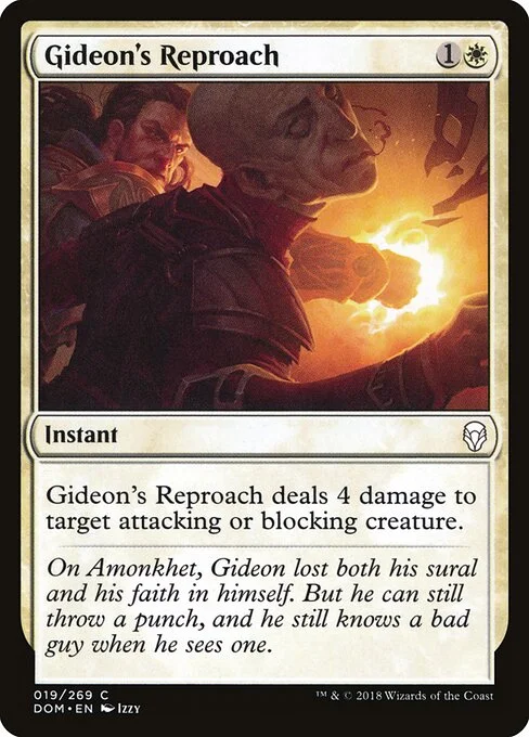 Gideon's Reproach, carta Magic di tipo Instant illustrata da Izzy