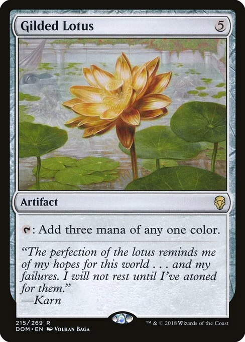 Gilded Lotus, carta Magic di tipo Artifact illustrata da Volkan Baǵa