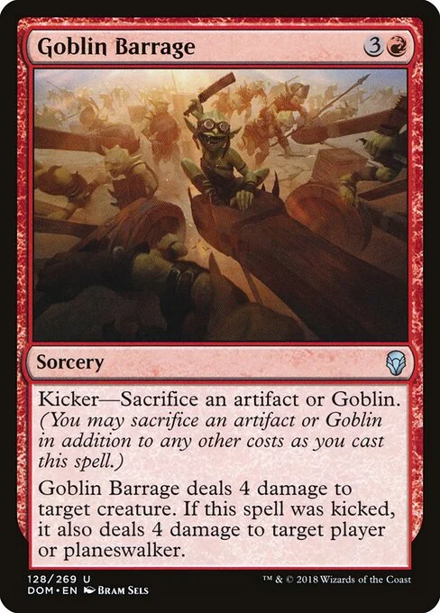 Goblin Barrage, carta Magic di tipo Sorcery illustrata da Bram Sels