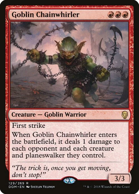 Goblin Chainwhirler, carta Magic di tipo Creature — Goblin Warrior illustrata da Svetlin Velinov