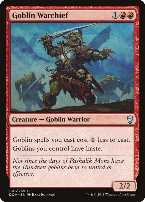 Goblin Warchief, carta Magic di tipo Creature — Goblin Warrior illustrata da Karl Kopinski