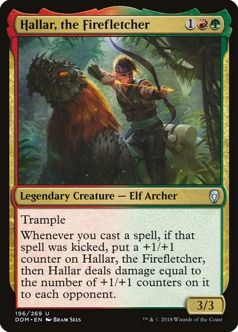 Hallar, the Firefletcher, carta Magic di tipo Legendary Creature — Elf Archer illustrata da Bram Sels