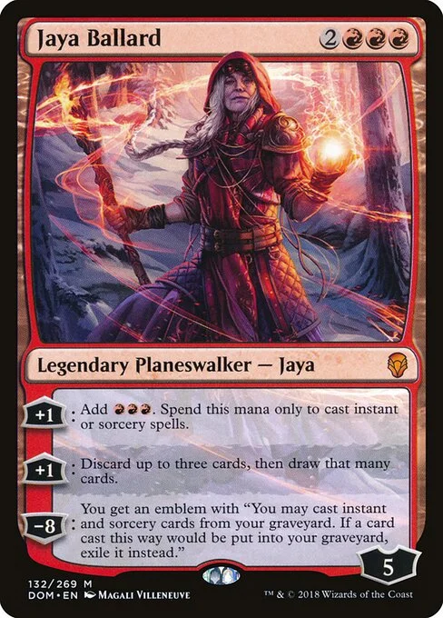 Jaya Ballard, carta Magic di tipo Legendary Planeswalker — Jaya illustrata da Magali Villeneuve
