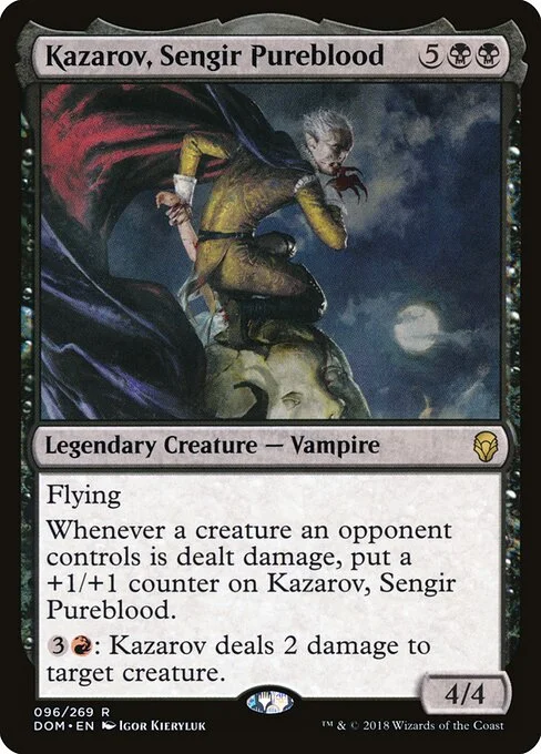 Kazarov, Sengir Pureblood, carta Magic di tipo Legendary Creature — Vampire illustrata da Igor Kieryluk
