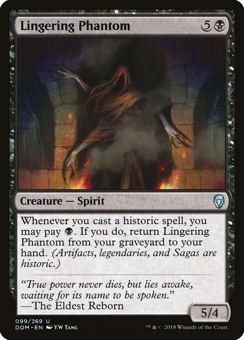 Lingering Phantom, carta Magic di tipo Creature — Spirit illustrata da YW Tang