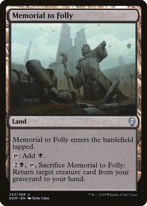 Memorial to Folly, carta Magic di tipo Land illustrata da Sung Choi