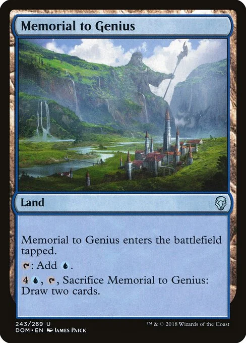 Memorial to Genius, carta Magic di tipo Land illustrata da James Paick