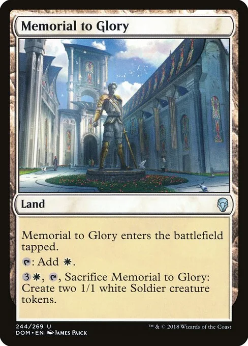 Memorial to Glory, carta Magic di tipo Land illustrata da James Paick