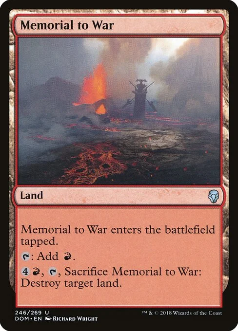 Memorial to War, carta Magic di tipo Land illustrata da Richard Wright