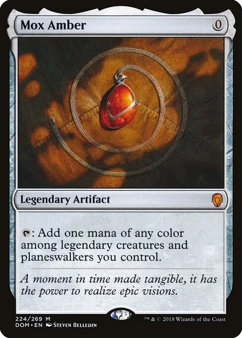 Mox Amber, carta Magic di tipo Legendary Artifact illustrata da Steven Belledin
