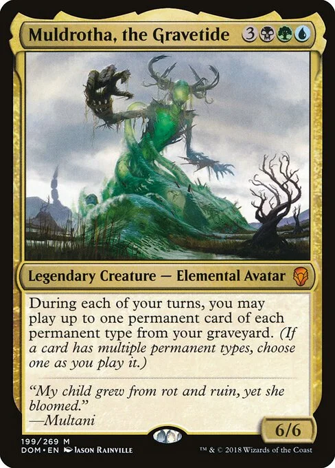 Muldrotha, the Gravetide, carta Magic di tipo Legendary Creature — Elemental Avatar illustrata da Jason Rainville