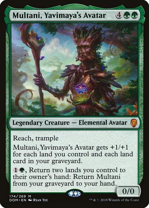 Multani, Yavimaya's Avatar, carta Magic di tipo Legendary Creature — Elemental Avatar illustrata da Ryan Yee