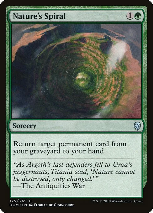 Nature's Spiral, carta Magic di tipo Sorcery illustrata da Florian de Gesincourt