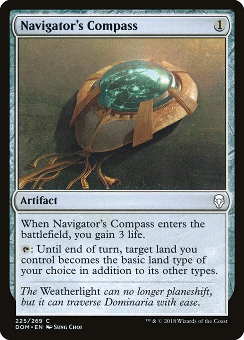 Navigator's Compass, carta Magic di tipo Artifact illustrata da Sung Choi