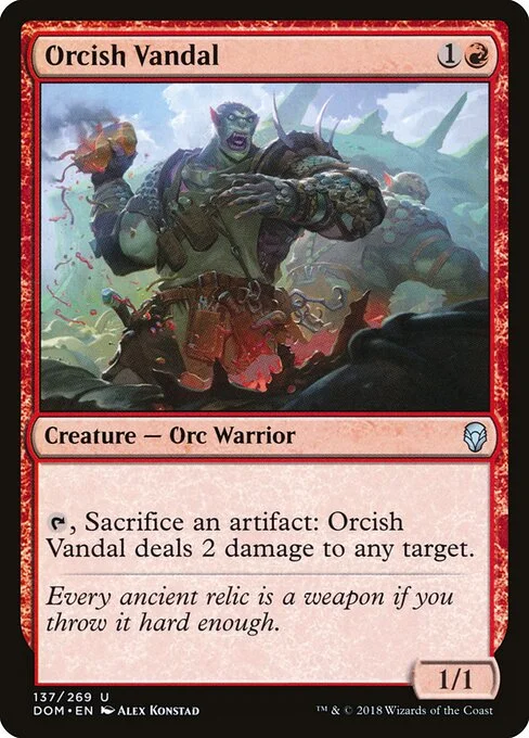Orcish Vandal, carta Magic di tipo Creature — Orc Warrior illustrata da Alex Konstad