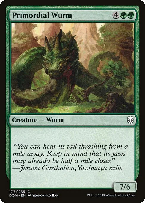 Primordial Wurm, carta Magic di tipo Creature — Wurm illustrata da Yeong-Hao Han