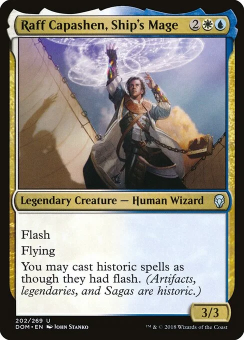 Raff Capashen, Ship's Mage, carta Magic di tipo Legendary Creature — Human Wizard illustrata da John Stanko