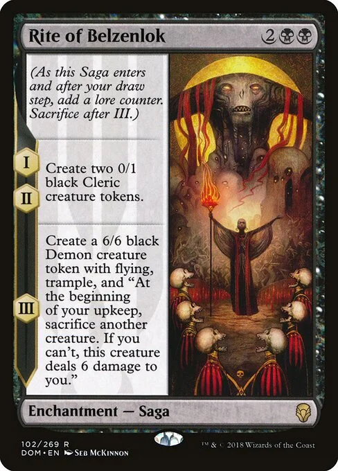Rite of Belzenlok, carta Magic di tipo Enchantment — Saga illustrata da Seb McKinnon
