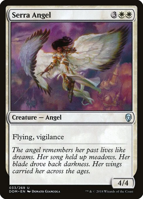 Serra Angel, carta Magic di tipo Creature — Angel illustrata da Donato Giancola