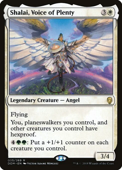 Shalai, Voice of Plenty, carta Magic di tipo Legendary Creature — Angel illustrata da Victor Adame Minguez
