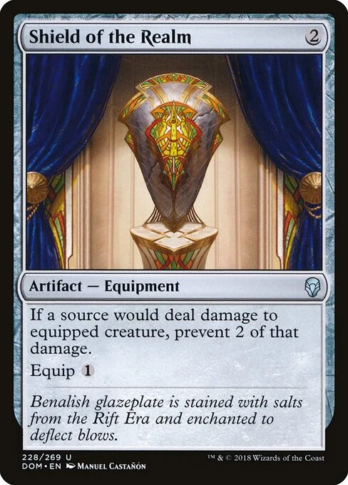 Shield of the Realm, carta Magic di tipo Artifact — Equipment illustrata da Manuel Castañón