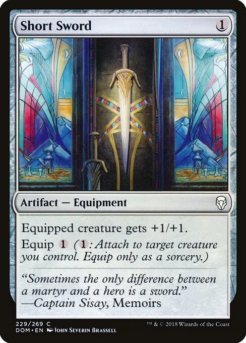 Short Sword, carta Magic di tipo Artifact — Equipment illustrata da John Severin Brassell