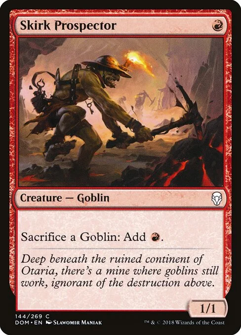 Skirk Prospector, carta Magic di tipo Creature — Goblin illustrata da Slawomir Maniak