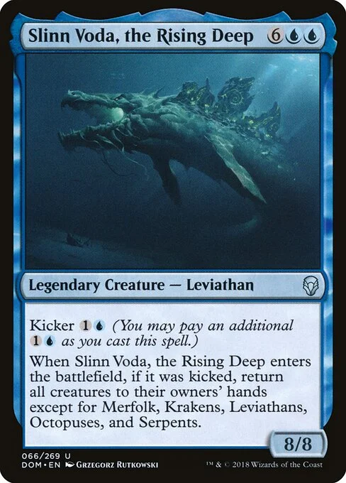 Slinn Voda, the Rising Deep, carta Magic di tipo Legendary Creature — Leviathan illustrata da Grzegorz Rutkowski