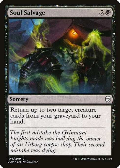 Soul Salvage, carta Magic di tipo Sorcery illustrata da Daarken
