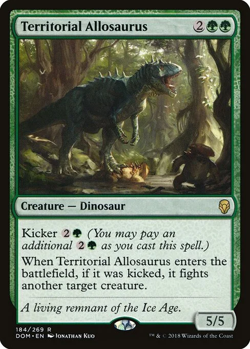 Territorial Allosaurus, carta Magic di tipo Creature — Dinosaur illustrata da Jonathan Kuo