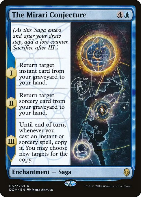 The Mirari Conjecture, carta Magic di tipo Enchantment — Saga illustrata da James Arnold