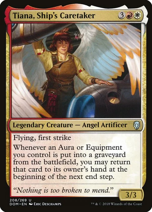 Tiana, Ship's Caretaker, carta Magic di tipo Legendary Creature — Angel Artificer illustrata da Eric Deschamps