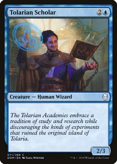 Tolarian Scholar, carta Magic di tipo Creature — Human Wizard illustrata da Sara Winters