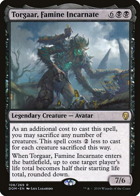 Torgaar, Famine Incarnate, carta Magic di tipo Legendary Creature — Avatar illustrata da Lius Lasahido