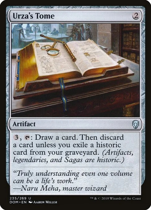 Urza's Tome, carta Magic di tipo Artifact — Book illustrata da Aaron Miller