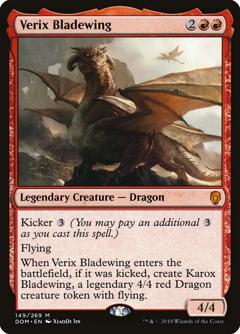 Verix Bladewing, carta Magic di tipo Legendary Creature — Dragon illustrata da XiaoDi Jin