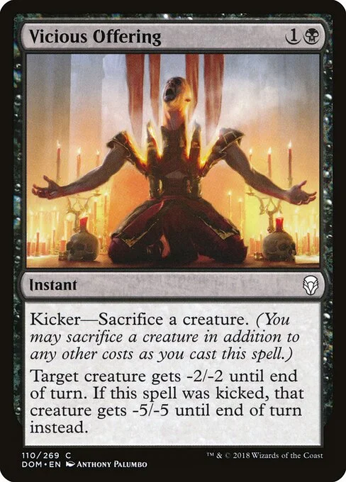 Vicious Offering, carta Magic di tipo Instant illustrata da Anthony Palumbo